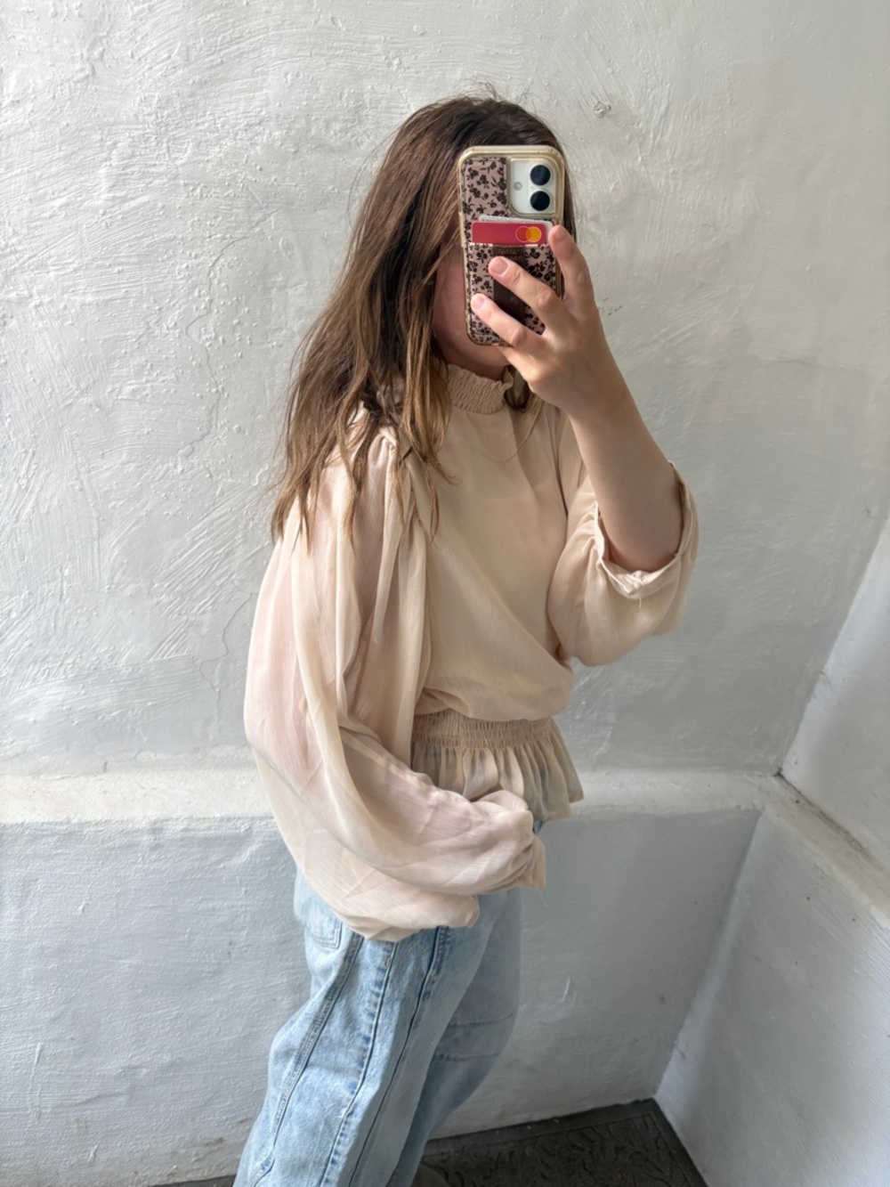 HYFVE Cream Smocked Long Sleeve Blouse - Picture 12 of 12